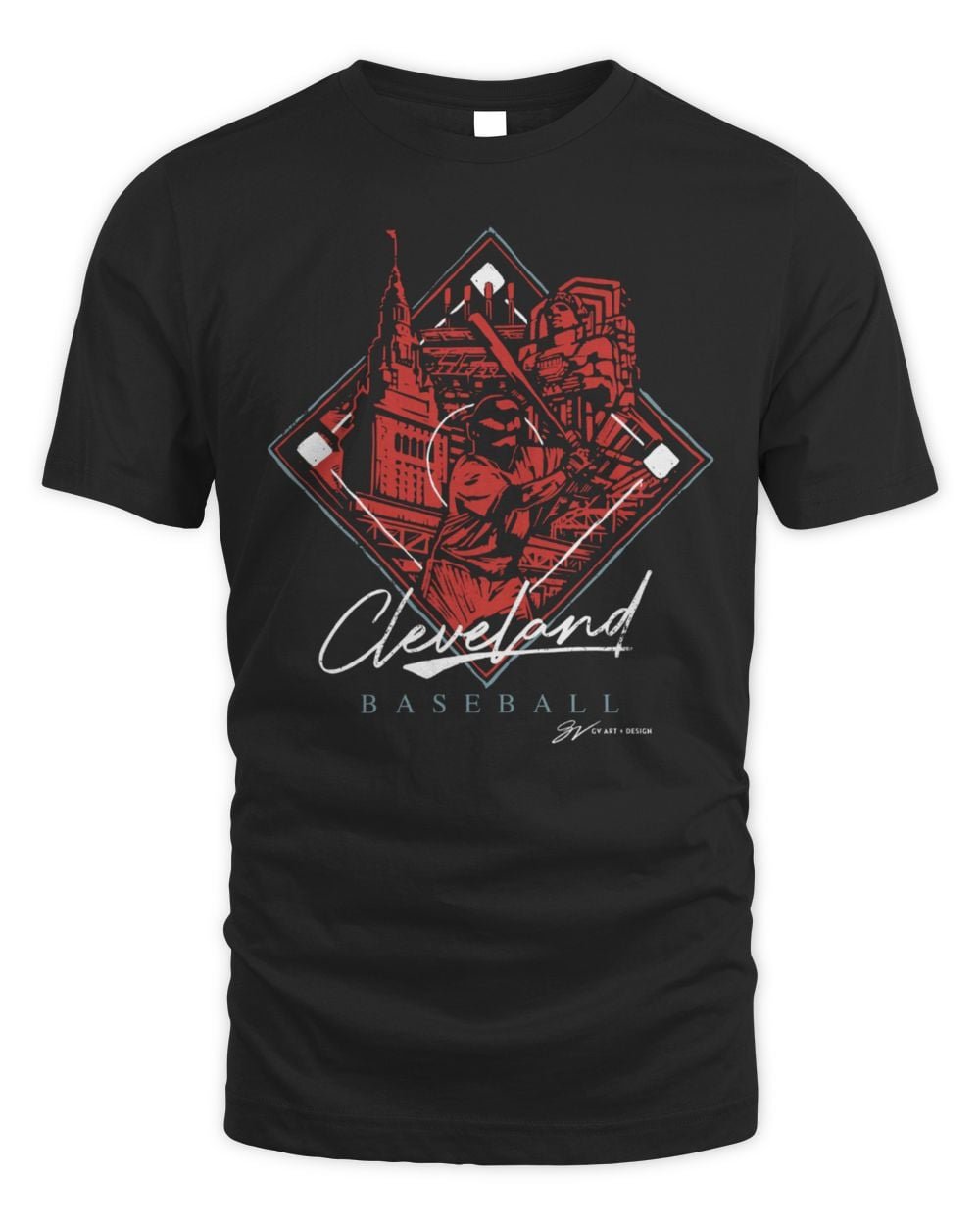GV Art and Design Cleveland Baseball Diamond Collage T Shirt