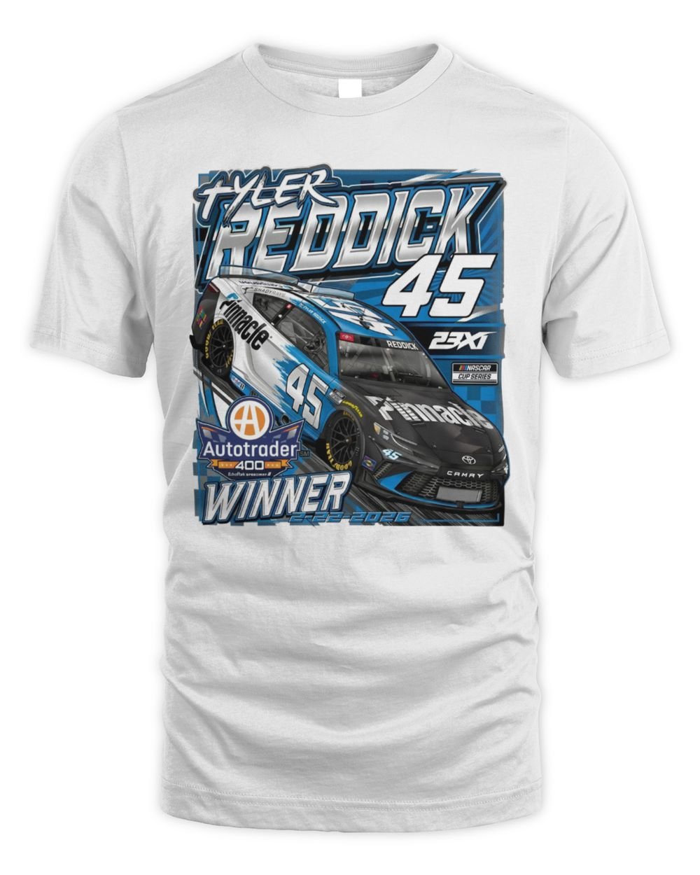 23XI Racing Shop Tyler Reddick AutoTrader 400 Race Winner T-Shirt
