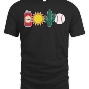 Beer, Sun, Cactus And Baseball T Shirt