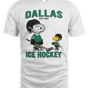 Dallas Stars Snoopy Woodstock Ice Hockey Shirt Est 1967