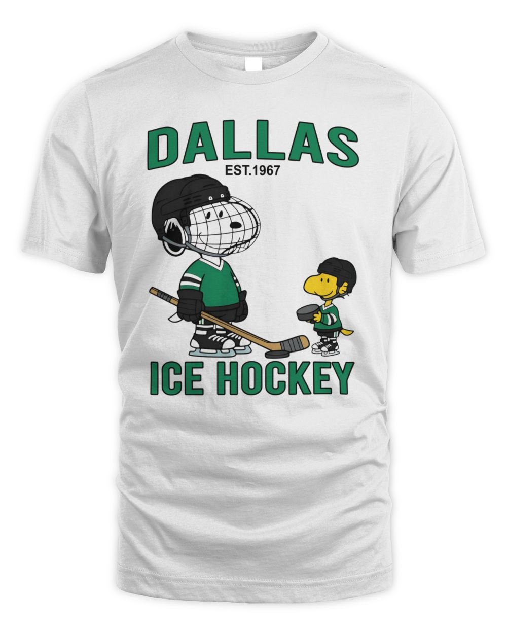 Dallas Stars Snoopy Woodstock Ice Hockey Shirt Est 1967