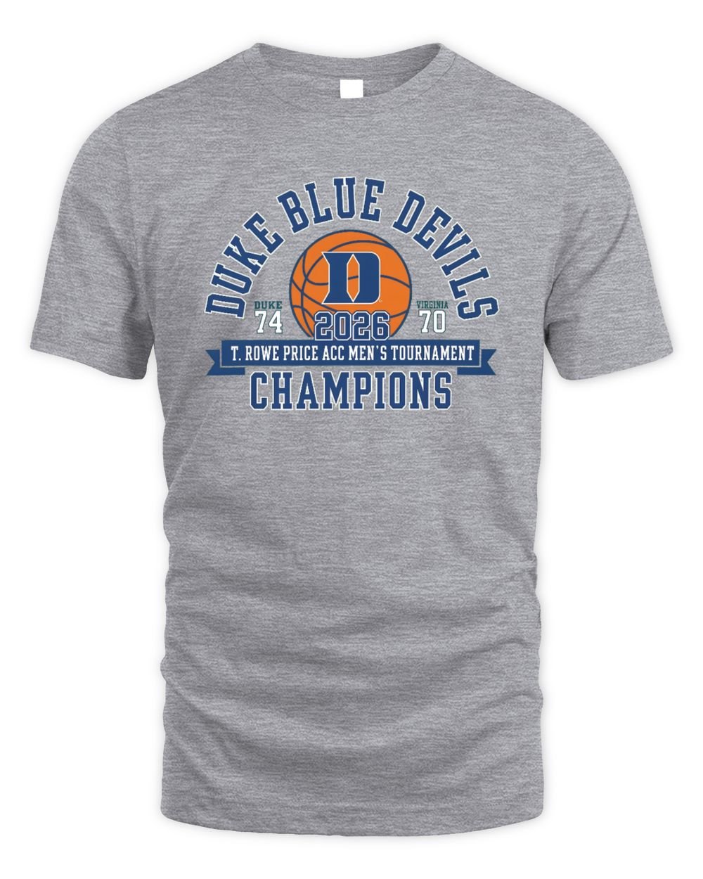 Duke Championships Shirt Duke Blue Devils Men's BBall 2026 ACC Champs Score T Shirt