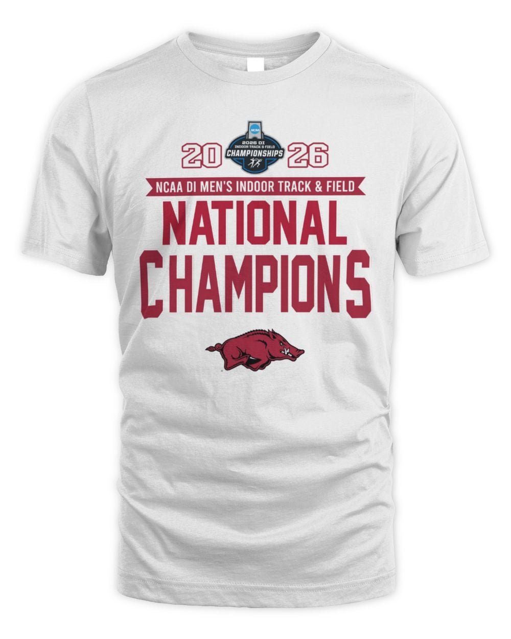 Arkansas Razorbacks 2026 NCAA Men's Indoor Track & Field National Champions T-Shirt Hoodie