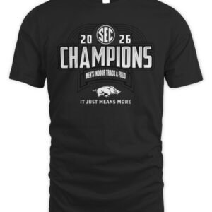 Arkansas Razorbacks 2026 SEC Men's Indoor Track & Field Champions Locker Room T-Shirt