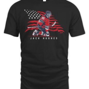 USA Hockey Jack Hughes Stars & Stripes Superstar Pose T Shirt