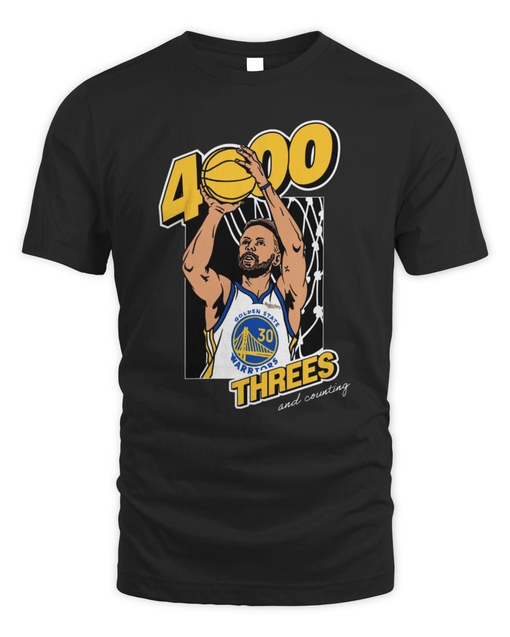 Steph Curry 4000 Threes And Counting T-Shirt Golden State Warriors NBA Milestone Basketball Shirt