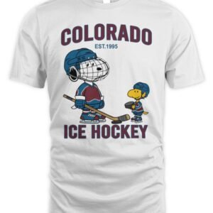 Colorado Avalanche Snoopy Woodstock Ice Hockey 1995 Shirt
