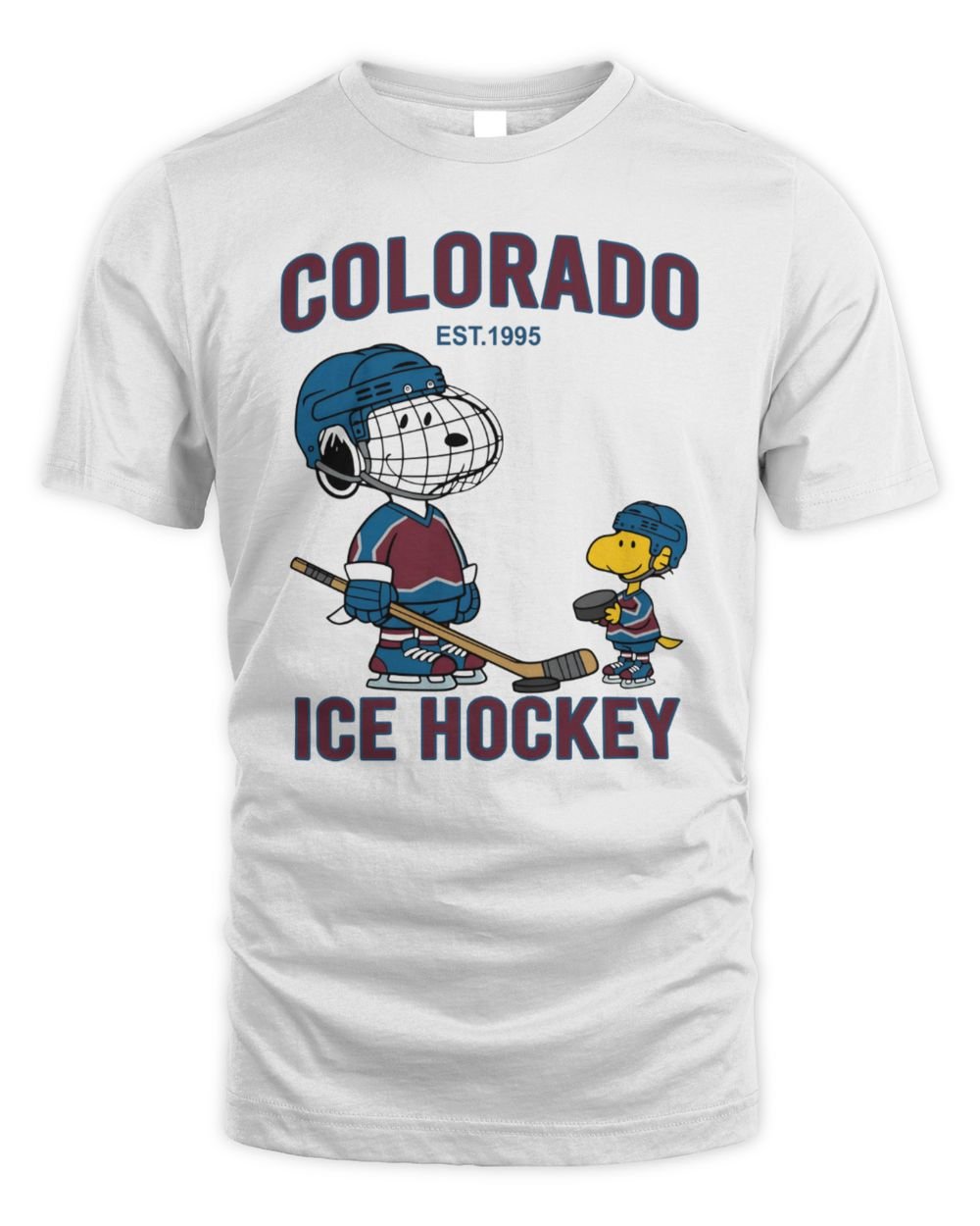 Colorado Avalanche Snoopy Woodstock Ice Hockey 1995 Shirt
