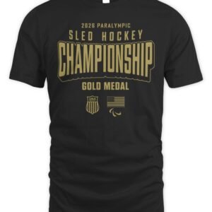 US National Sled Hockey 2026 Winter Olympics Gold Medal Champions T-Shirt