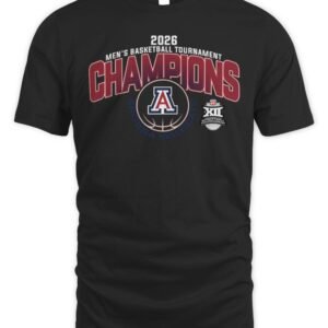 Arizona Wildcats Blue 84 2026 Big 12 Men's Basketball Conference Tournament Champions T Shirt