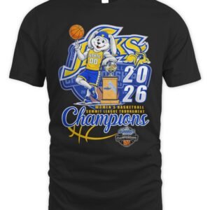 2026 Summit League Women's Basketball Champions South Dakota State Jackrabbits Mascot Graphic T-Shirt