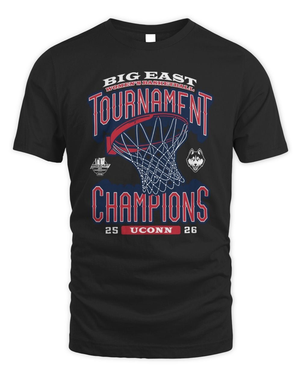 UConn Huskies WBB Big East Tournament Champions 2026 T-Shirt