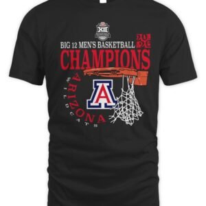 Blue 84 2026 Big 12 Arizona Wildcats Men's Basketball Conference Tournament Champions T Shirt
