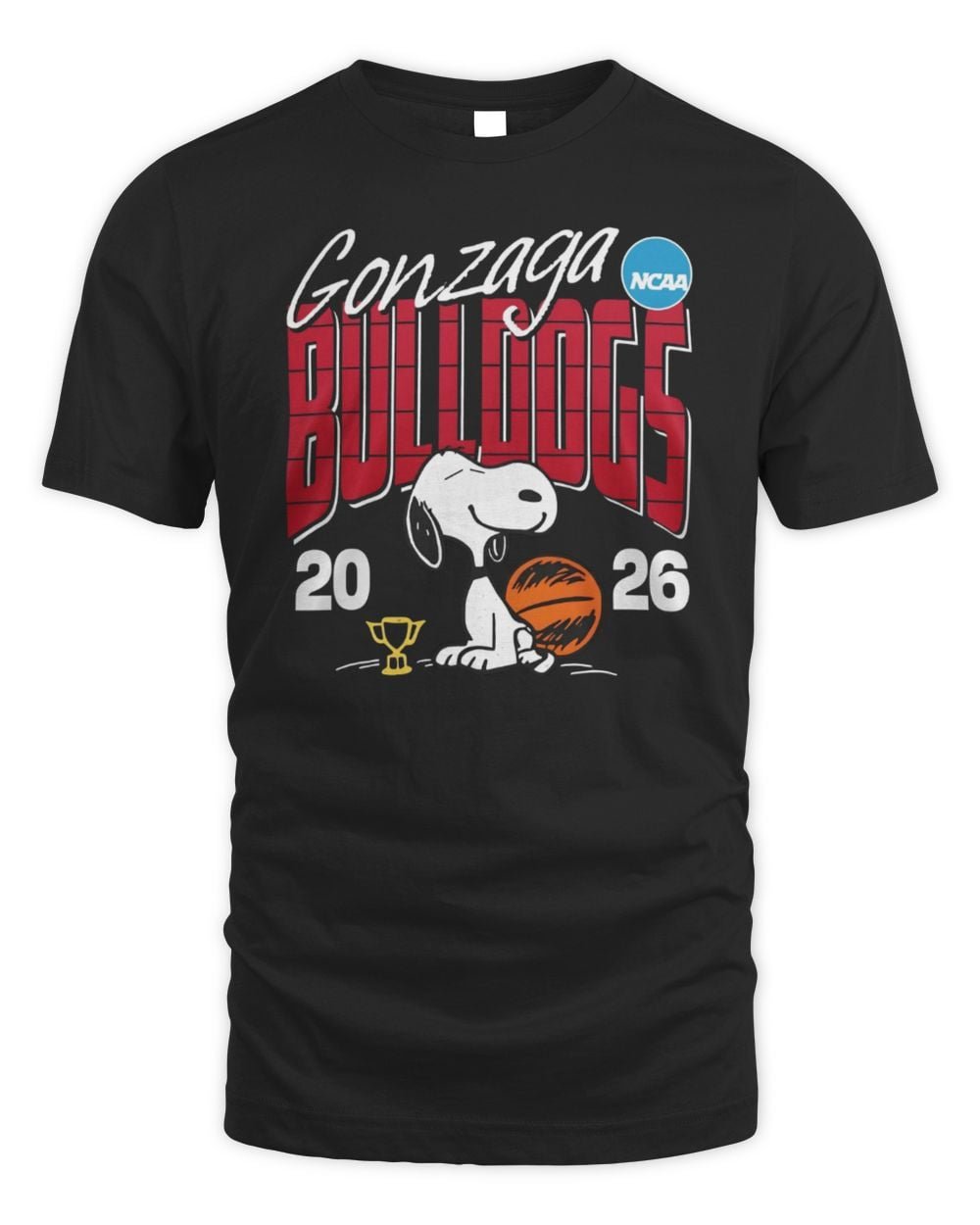 2026 Gonzaga Bulldogs March Madness Snoopy Basketball Graphic T-Shirt Hoodie