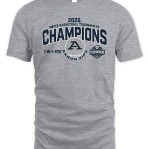 Akron Zips Blue 84 2026 MAC Mens Basketball Tournament Champions 3-In-A-Row T Shirt