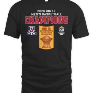 Arizona Wildcats 2026 Big 12 Men's Basketball Conference Tournament Champions T Shirt