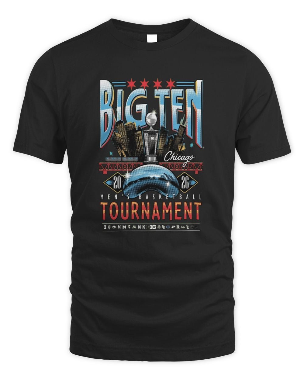 2026 Big Ten Men’s Basketball Tournament at United Center In Chicago Sky Merch T-Shirt