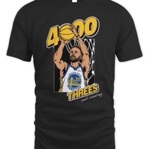 Golden State Warriors Steph Curry 4000 Threes Pointers And Counting T-Shirt