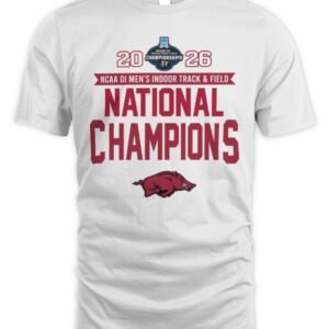 Arkansas Razorbacks 2026 NCAA Men's Indoor Track & Field National Champions T-Shirt