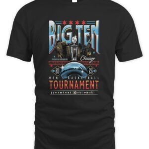 Big Ten Men’s Basketball Tournament 2026 Chicago United Center Skyline Graphic T-Shirt Hoodie