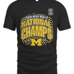 Michigan Wolverines 2026 NCAA Men's Basketball National Champions Confetti Celebration T-Shirt