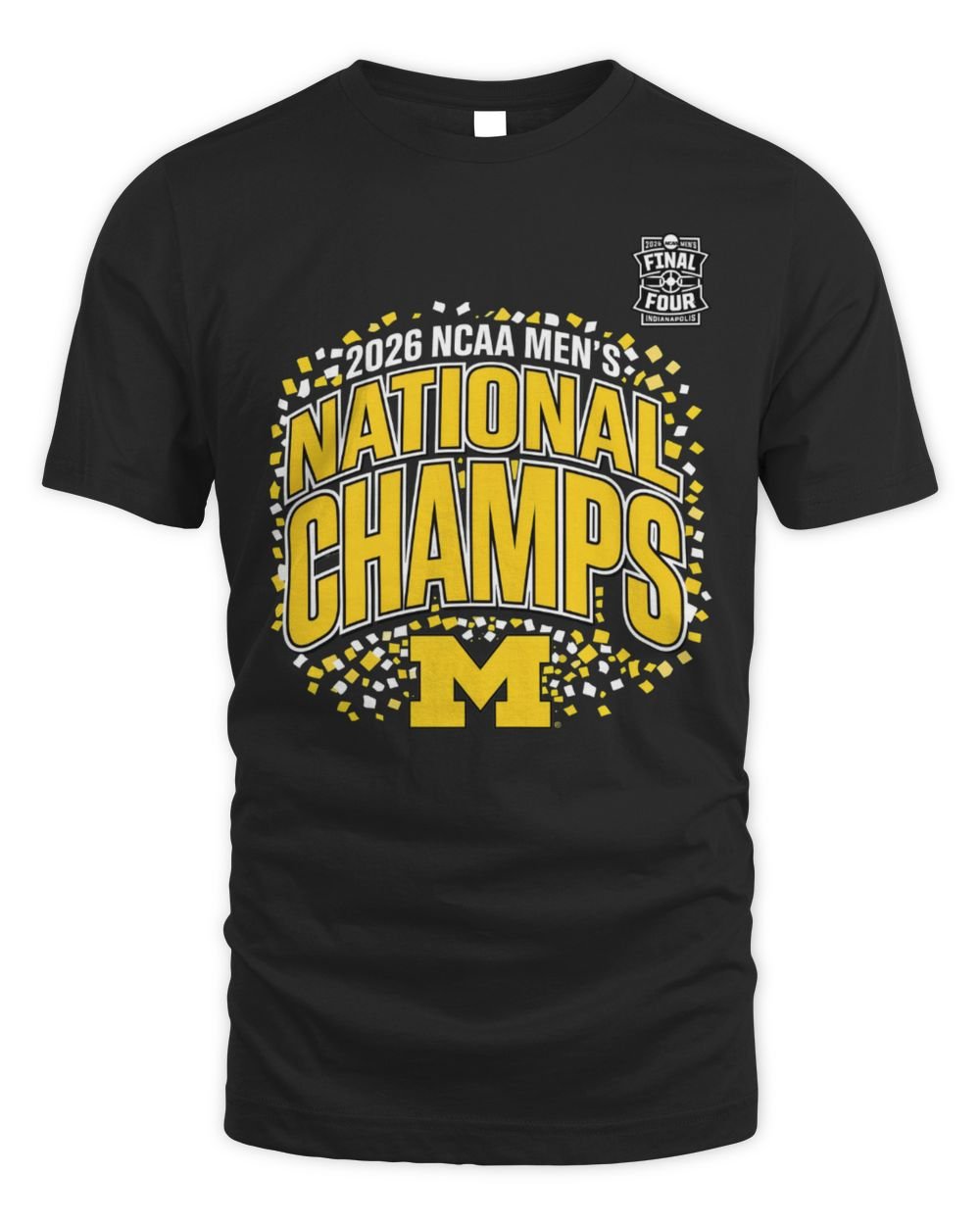Michigan Wolverines 2026 NCAA Men's Basketball National Champions Confetti Celebration T-Shirt