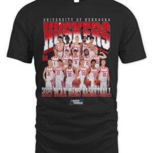 Nebraska Men's Basketball Team Collage NCAA March Madness 2026 T-Shirt