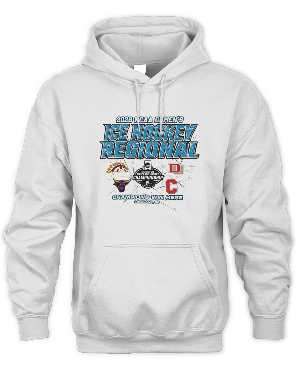 2026 NCAA Division I Men's Ice Hockey Regional Loveland Champion Jersey Hoodie