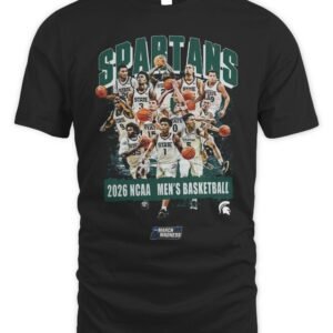 Michigan State Men's Basketball NCAA March Madness 2026 Team Collage T-Shirt