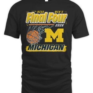 Michigan Wolverines Men's Basketball Final Four Ball Swish T Shirt