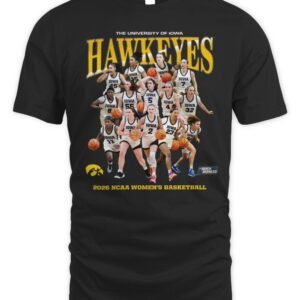 Iowa Women's Basketball NCAA March Madness 2026 Team Collage T-Shirt