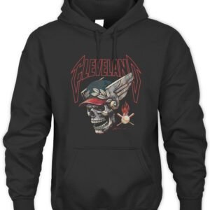 Baseball Skull Flames Hoodie