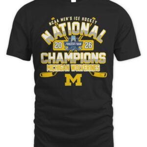 Michigan Wolverines 2026 NCAA Frozen Four Men's Ice Hockey National Champions T-Shirt
