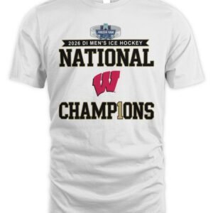 Wisconsin Badgers 2026 DI Men's Ice Hockey Frozen Four Champions T Shirt