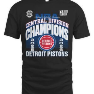 Detroit Pistons 2026 Division Champions Locker Room T Shirt
