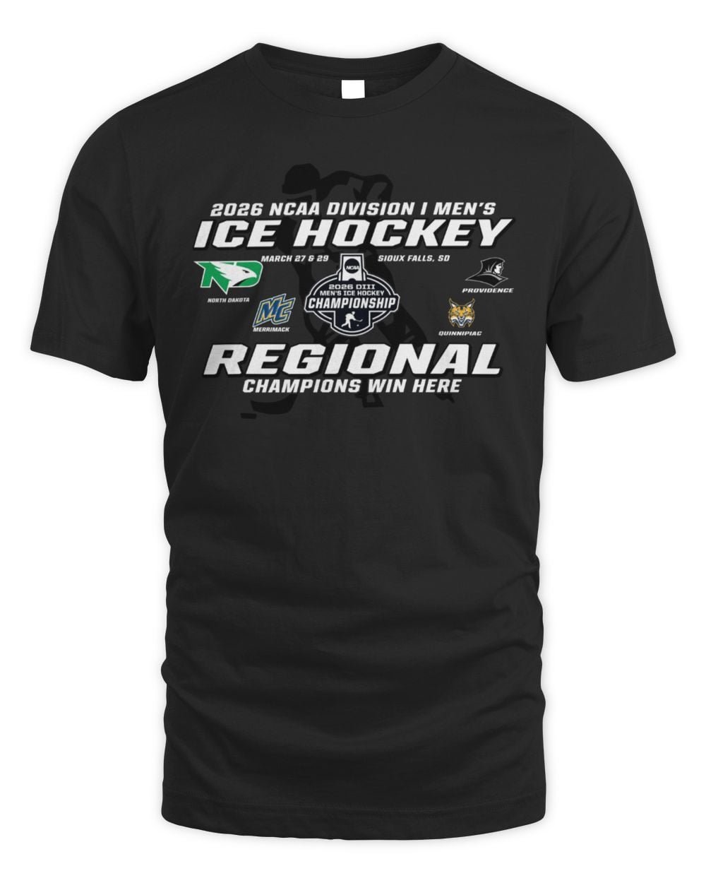 2026 NCAA Division I Men's Ice Hockey Regional Sioux Falls Championship Shirt