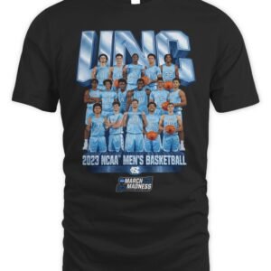 UNC Men's Basketball NCAA March Madness 2026 Team Collage T-Shirt