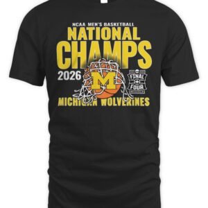 Michigan Wolverines Men's Basketball National Champions Cut Net T-Shirt