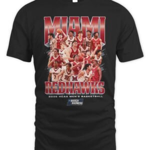 Miami RedHawks Men's Basketball  NCAA March Madness 2026 Team Collage T Shirt