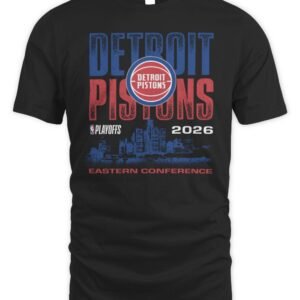 Detroit Pistons Shop Detroit Pistons Playoffs '26 Skyline T-Shirt