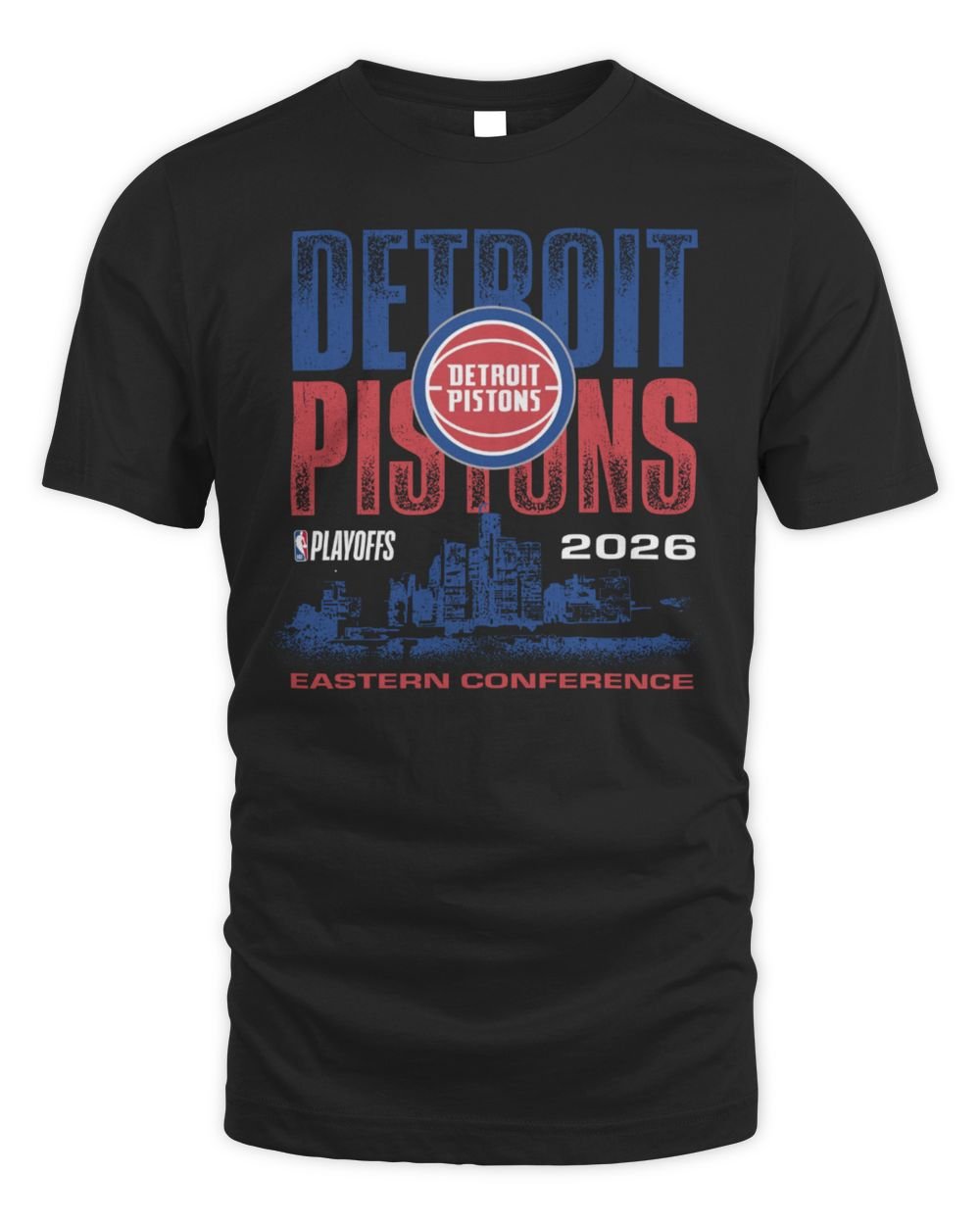 Detroit Pistons Shop Detroit Pistons Playoffs '26 Skyline T-Shirt