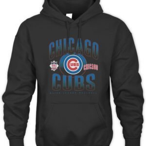 Chicago Cubs Throwback Black Boxy T-Shirt Hoodie