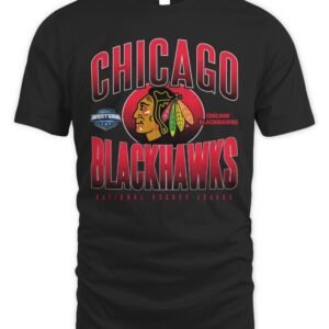 Chicago Blackhawks Throwback Black Boxy T-Shirt