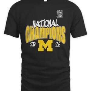 Michigan Wolverines Fanatics 2026 NCAA Men's Basketball National Champions Schedule T-Shirt