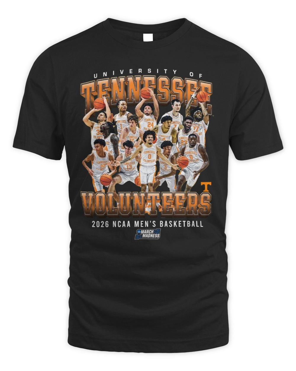 Tennessee Men's Basketball NCAA March Madness 2026 Team Collage T-Shirt