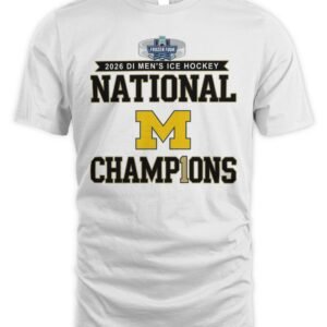 Michigan Wolverines 2026 DI Men's Ice Hockey Frozen Four Champions T Shirt