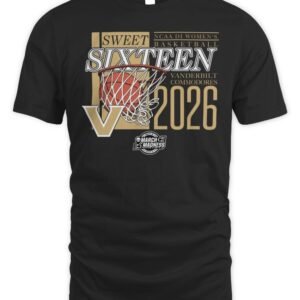 Vanderbilt Commodores Sweet Sixteen 2026 NCAA Division I Women's Basketball Regional T Shirt
