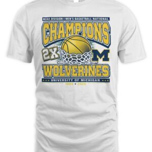 Michigan Wolverines 47 Two-Time NCAA Men's Basketball National Champions Franklin T-Shirt