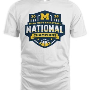 Michigan Wolverines Men's Basketball National Champions Maize Logo T-Shirt