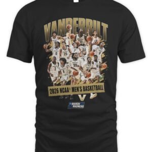 Vanderbilt Men's Basketball NCAA March Madness 2026 Team Collage T-Shirt